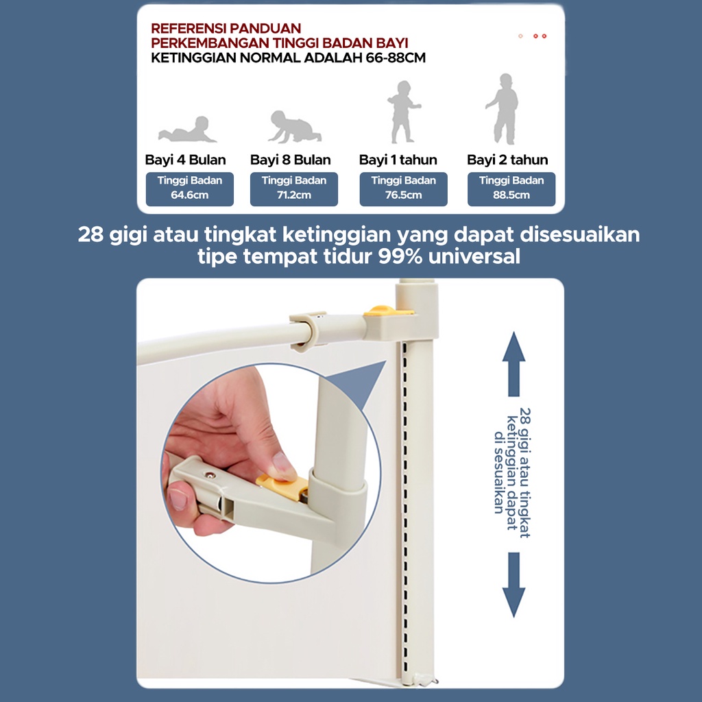 POTE Tempat Tidur Bayi Rel Tempat Tidur Pagar Pengaman Anak Rel Tempat Tidur Bayi Rel Tempat Tidur Pagar Keamanan Pagar ​Tempat Tidur Bayi Penghalang Keamanan