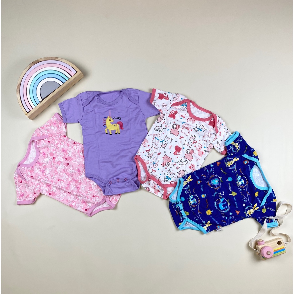 Jumper bayi Libby premium quality/ Baju kodok pendek segitiga/ Libby baby/ Baby sleepsuit bayi/ Jump