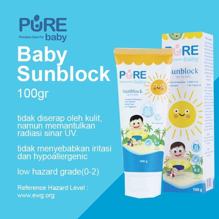 Pure BB Baby SunBlock SPF 25 Pure Baby Sun Blok Bayi dan Anak-anak