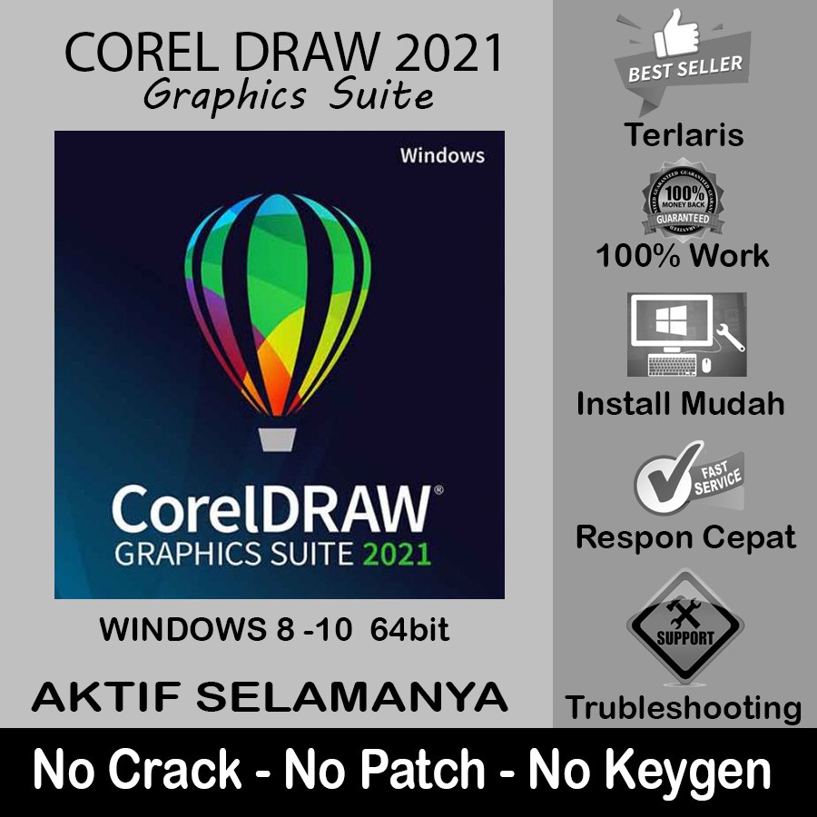 Corel Draw 2022 - 2021 - 2020- 2019 - 2018 - Full Version / Windows 10 / 11 - 64bit / No Crack