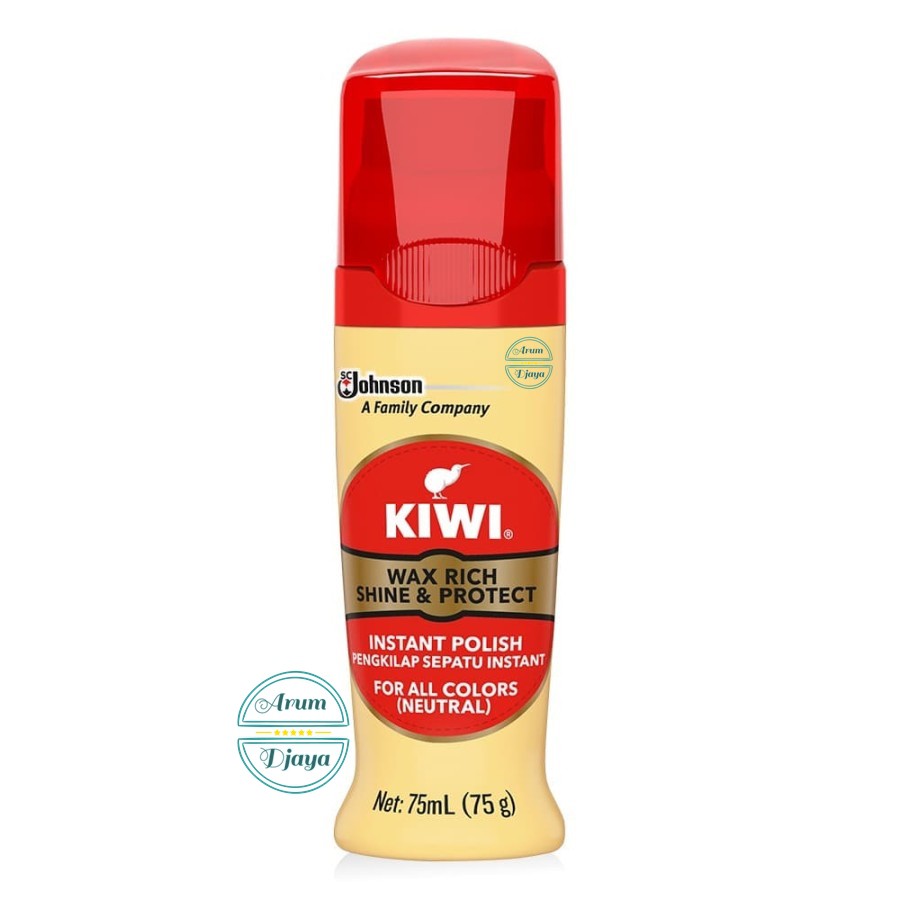 Kiwi Shine &amp; Protect Instant Polish Wax Rich Neutral 75mL Kiwi Semir Sepatu Cair Netral