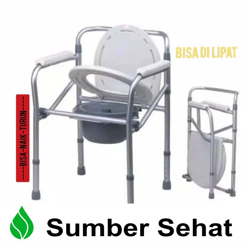Kursi Toilet Duduk Lansia Lipat Portable/commode chair/kursi pispot bab