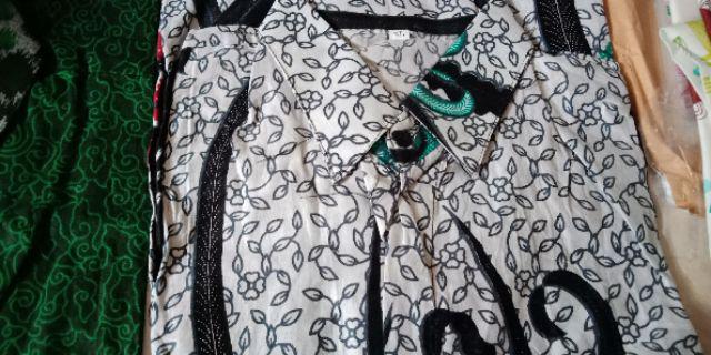Bos Batik Hrb 026 Kenongo Kemeja Tosca Pendek Pekalongan Padi M L Xl Sogan Tulis Halus Kemeja Batik.