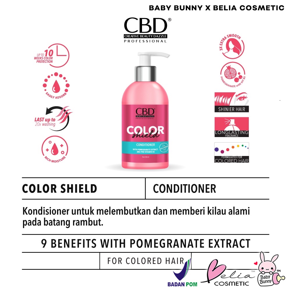 ❤ BELIA ❤ CBD Professional Hair Treatment Color Shield | Keratin Pro | Shampo | Conditioner | Hair Mask | Hair Vitamin Spray | BPOM