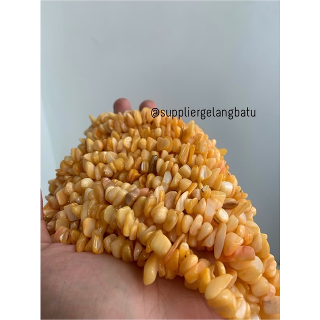 kerikil Batu jagung kuning yellow corn 2cm bahan gelang kalung akik