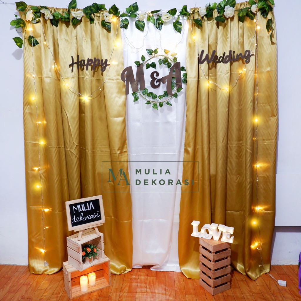 Dekorasi Lamaran Backdrop Nikahan Premium PhotoBooth DIY Akad Nikah Aqiqah Khitan Paket Mulia Satin