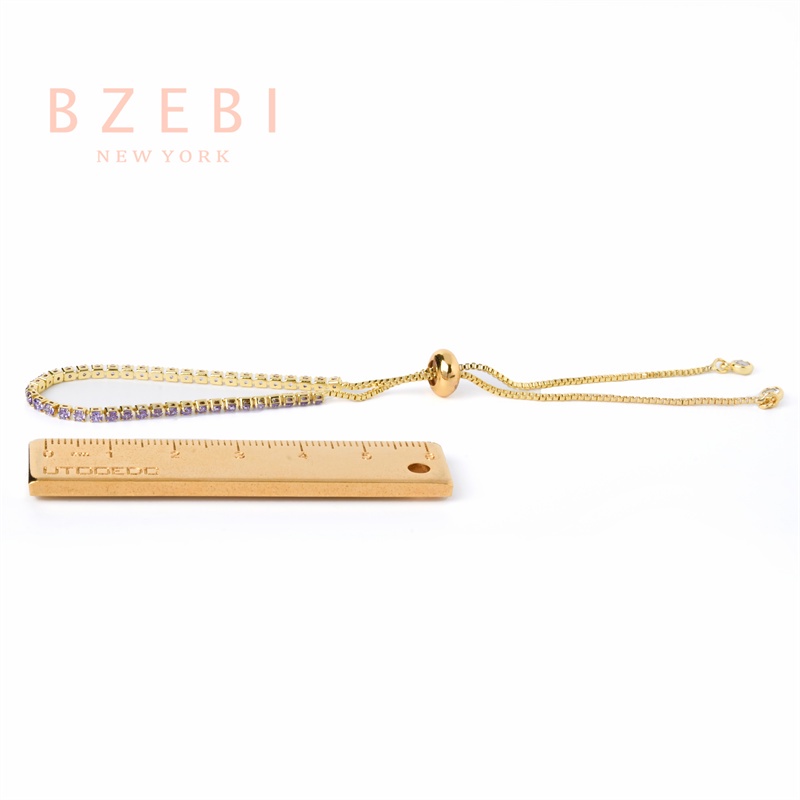 Bzebi Gelang Rantai Lapis Emas 18k Adjustable Dengan Kotak Penyimpanan 40b