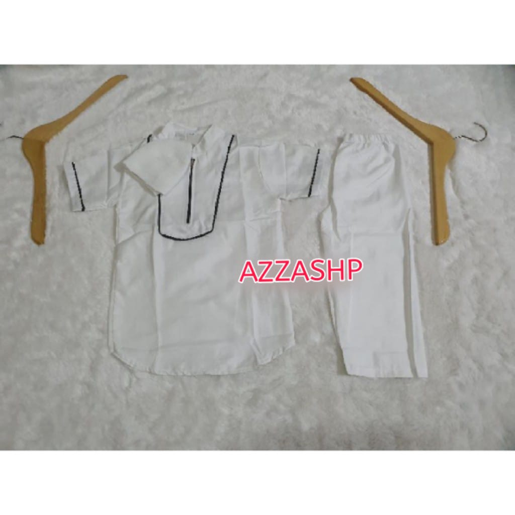 Baju Muslim Anak Laki-Laki Usia 1-10 Thn/Koko Anak List Resleting Depan