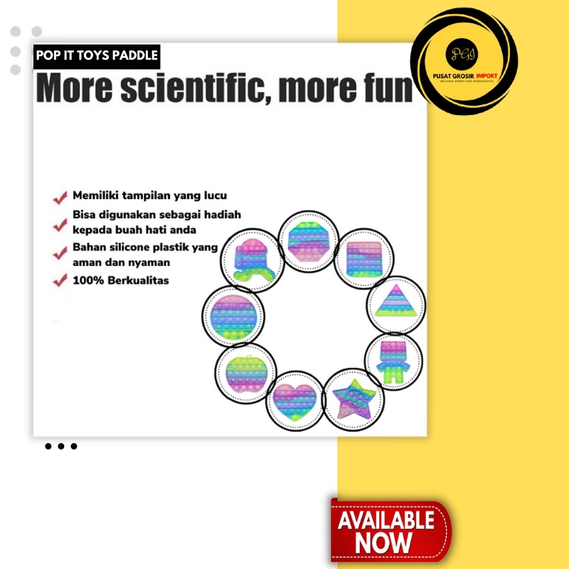 (PG) New Pop It Rainbow Paddle Colour-6