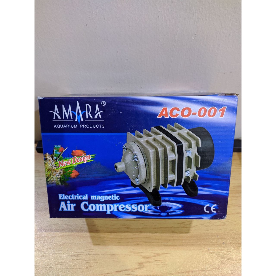 Amara ACO 001 Pompa Udara Air Pump Aerator Kolam Aquarium Compresor ACO-001 Blower Aerator