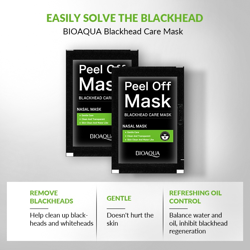 (BPOM READY) BIOAQUA masker komedo Blackhead Care Mask 6g/pcs - FEALI Mineral Mud Sucking Blackhead Nasal Mask Activated Carbon Blackhead Mask Blackhead pembersih komedo / masker komedo ampuh