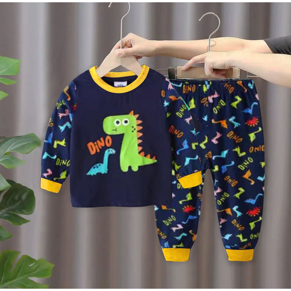 COD-PIYAMA KAOS DINO LANDAK ANAK SETELAN ANAK BAHAN KAOS 1-5 TAHUN TERBARU SETELAN TERLARIS BAJU ANAK LAKI BAJU ANAK KEKINIAN BAJU ANAK TRENDY