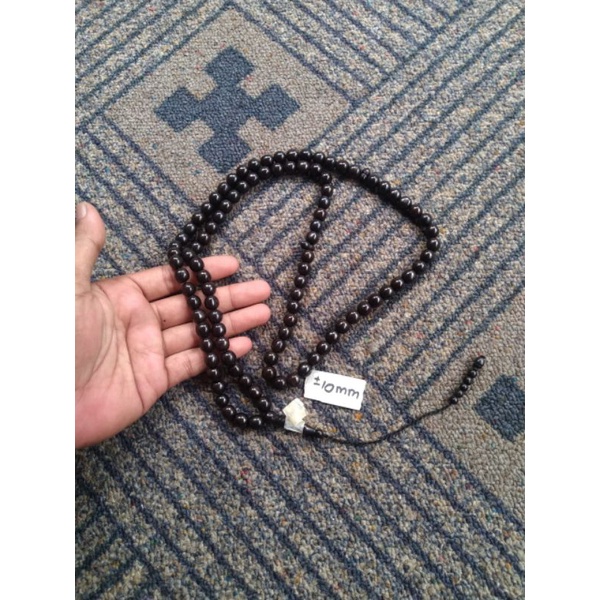 tasbih kokka bulat coklat polos hitam ± 10 mm ( 10mm ) 99 butir (kauka kaukah pukah pukaha kuka koka )