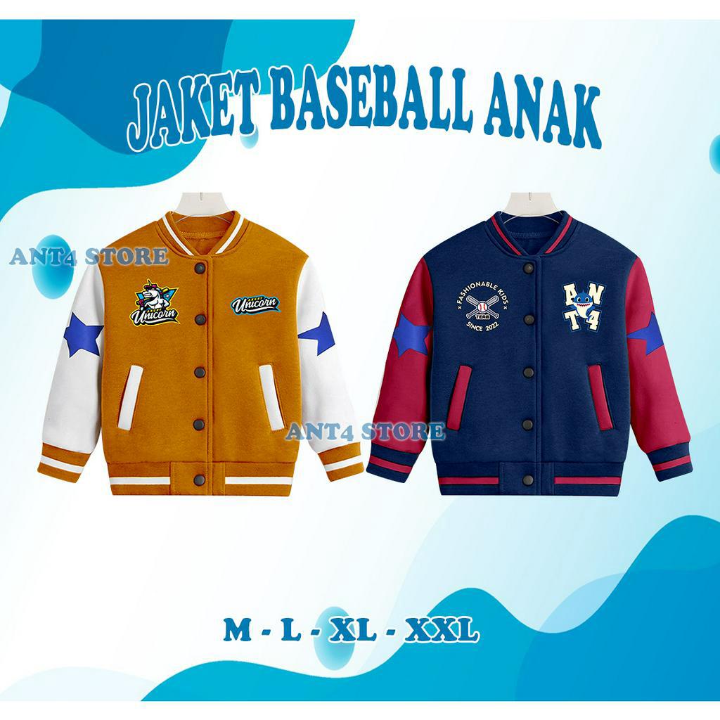 JAKET ANAK VARSITY BASEBALL JAKCET ANAK LAKI LAKI PEREMPUAN UMUR 2 - 12 TAHUN STAR