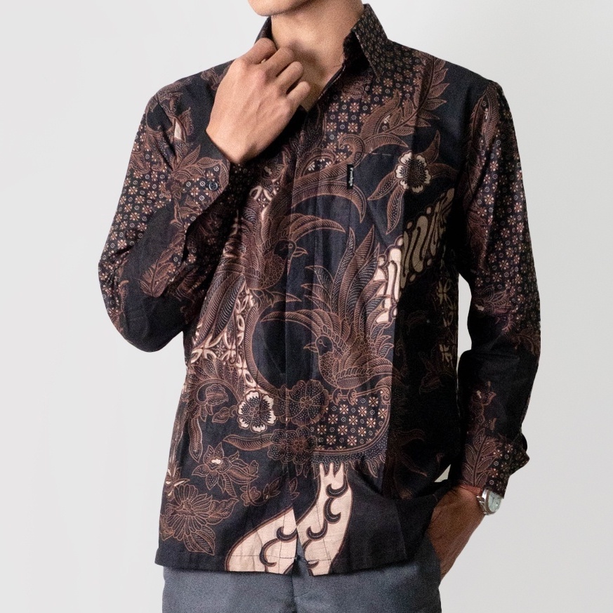 Prodigo * Kalasan Hitam Kemeja batik lengan Panjang | batik pria | Batik modern | Batik indonesia lengan panjang