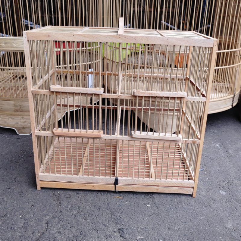 sangkar kotak sekat kayu buat burung kecil ( prenjak dll )