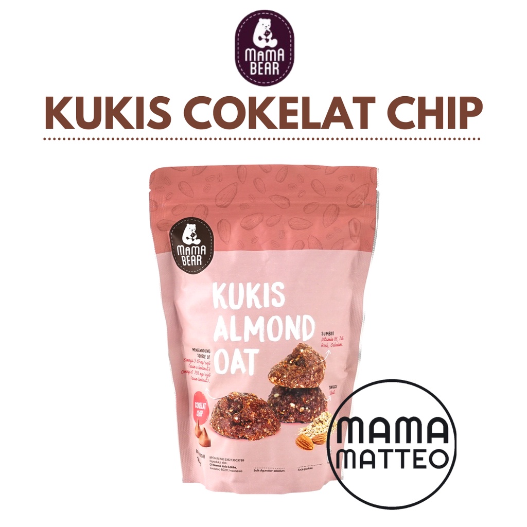 MamaBear Kukis Almond Oat / Mama Bear Cookies Kookie Bites Cokelat Chip Chocochip Cookies and Cream Kurma Chunky Oat Choco Nut Cheese Keju / MAMABEAR BANDUNG