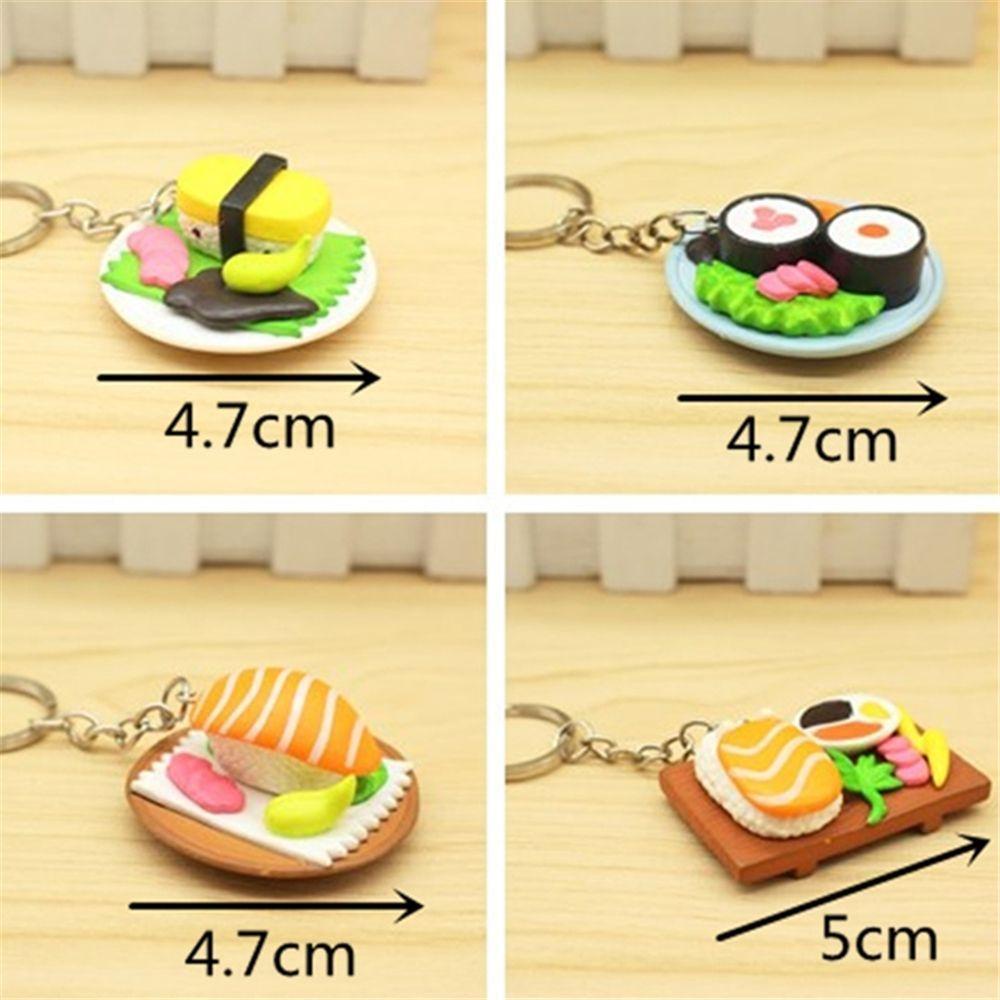 Needway  Perhiasan Hadiah Baru Kreatif Wanita Salmon Irisan Sushi Gadis Alloy Makanan Kunci Ring