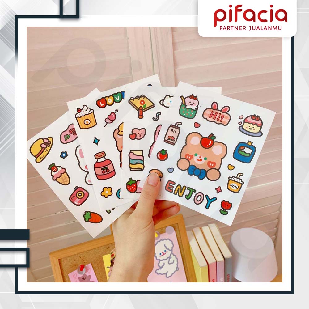 

Sticker Deco Motif Kartun Warna Warni Dekorasi Perekat Laptop Tumbler Case Hp DIY Lucu