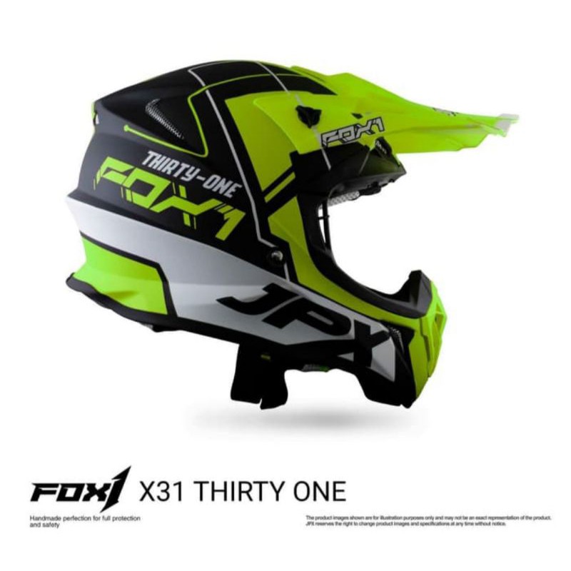 Helm cross JPX X31 Thirty One Kuning stabilo Doff