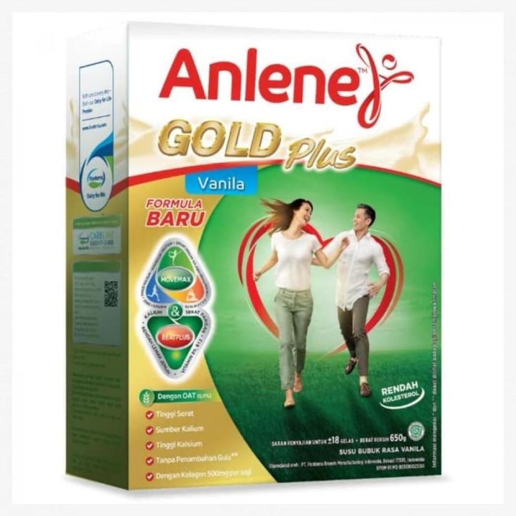 

ANLENE GOLD PLUS VANILLA SUSU 650 G FITUR PRODUK SUSU UNTUK ORANG