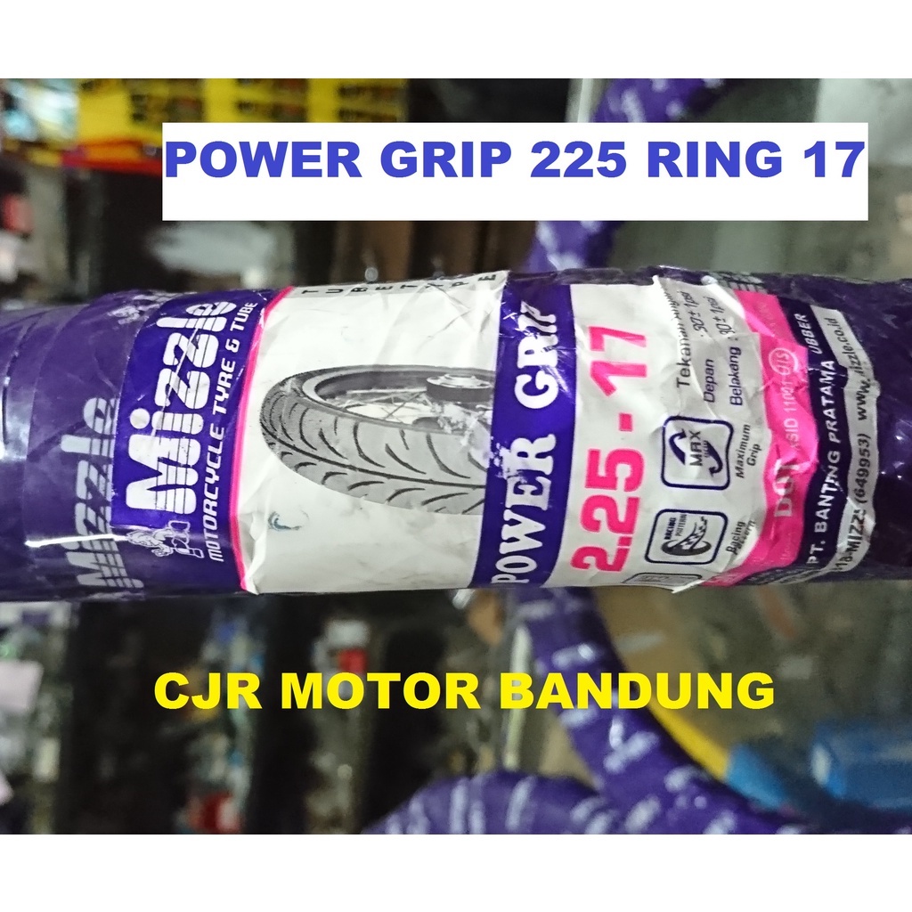 MIZZLE POWER GRIP 2.25 ring 17 ban luar depan MEDIUM SOFT NON TUBLESS motor bebek supra vega 225 17