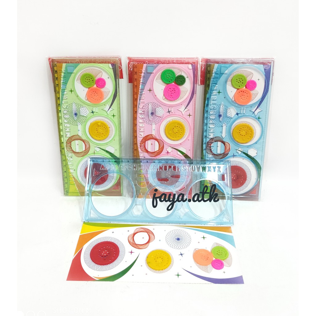 

PENGGARIS MISTAR BULAT GAMBAR POLA BUNGA PATTERN RULER ROTARY SPIROGRAPH