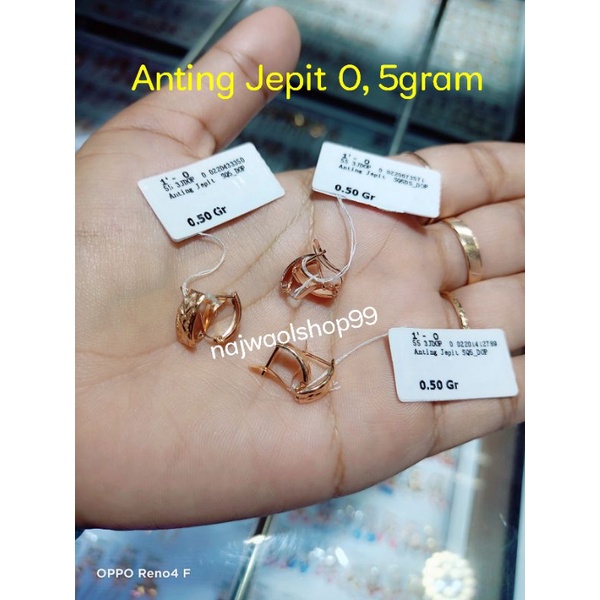 Anting Emas Jepit 0,5gram Kadar 10k SemarNusantara