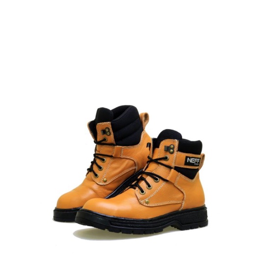 SEPATU SAFETY BOOTS KULIT ASLI UJUNG BESI ORIGINAL NEFF BSM 309