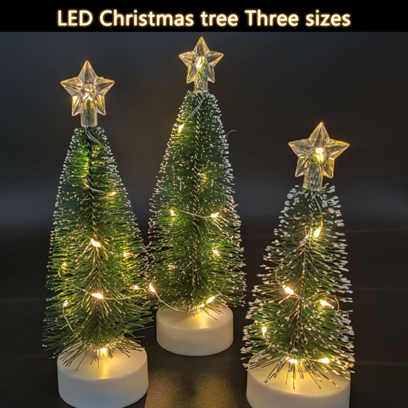 3pcs / Set Ornamen Pohon Natal Dengan Lampu Led Untuk Pesta Natal / Rumah / Kantor / Kamar Tidur