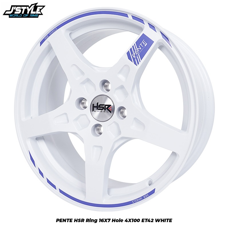 Velg racing keren HSR ring 16 warna Putih untuk mobil Mazda2  Agya Fiesta dll