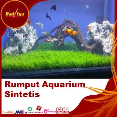 Rumput Aquarium Sintetis Ukuran 100x50 Tebal 3cm Untuk Hiasan Aquarium Dari Raditya Desain Art