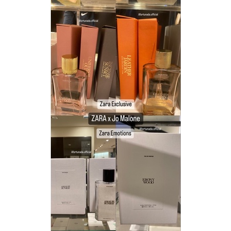 ✨Parfum Wanita ZARA x Jo Malone 40,90 ml✨Varian Leather Jardin, Ebony Wood, Amalfi Sunray, Incense S