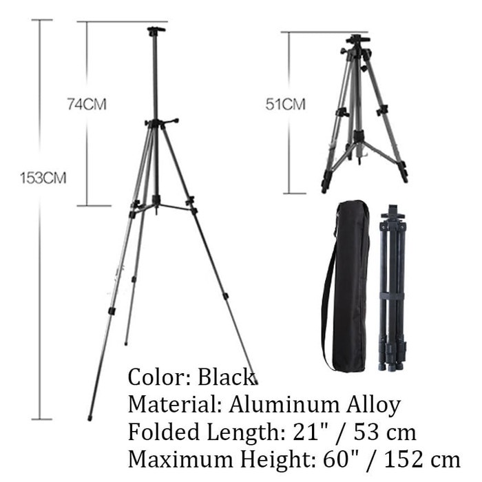 

Dilipat Stand Lukis Aluminium Easel Besi Tripod Holder Lukisan Display