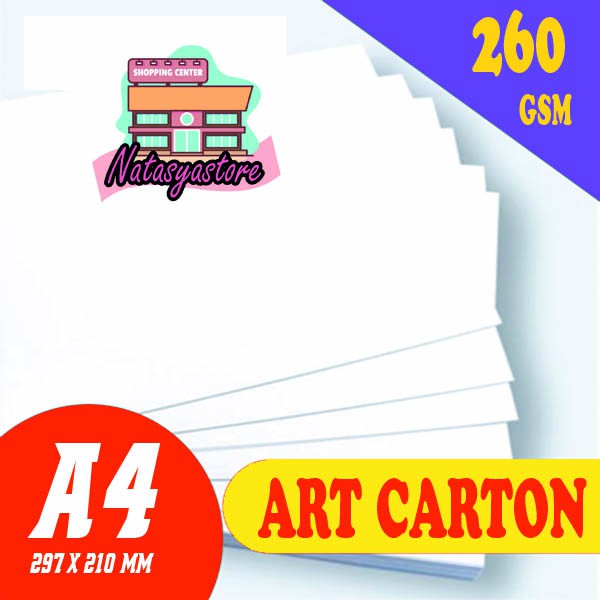 

Kertas Art Carton 260 GSM ukuran A4 21 x 29.7 cm