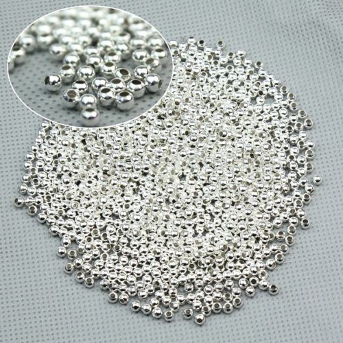 1000Pcs Manik Spacer Bola Stainless Steel 3MM Kraft Perhiasan DIY