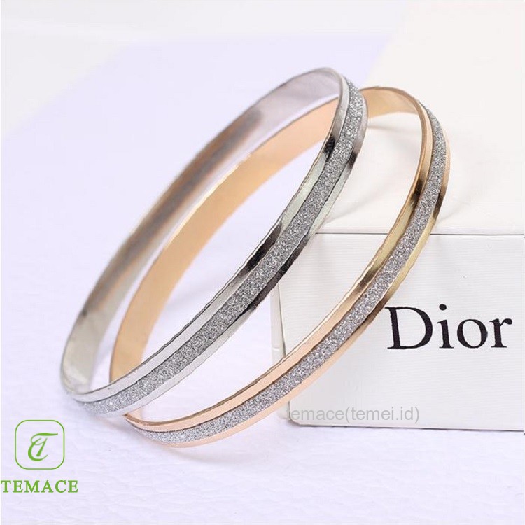 Gelang Titanium Rantai Dobel Plat Solop Baja Putih Pria Anti Karat Tidak Luntur