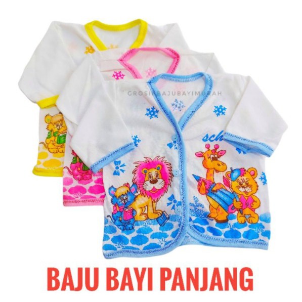 1 LUSIN Baju Bayi lengan Panjang newborn katun perlengkapan bayi baru lahir