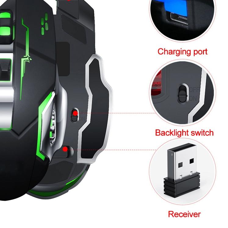 ❊ 【】Jovitech Rechargeable gaming Mouse 2400 DP Wireless Ultra-Thin Silent Mute LED Lights Computer L