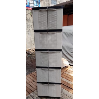 Lemari PLastik New Aquose Mini Susun 5 Full Kunci