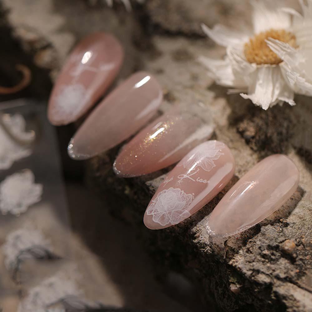 AUGUSTINA Agustin 5D Stiker Kuku Ukiran Jepang Tembus Bunga Pesona Slider Stiker DIY Nail Art Desgin