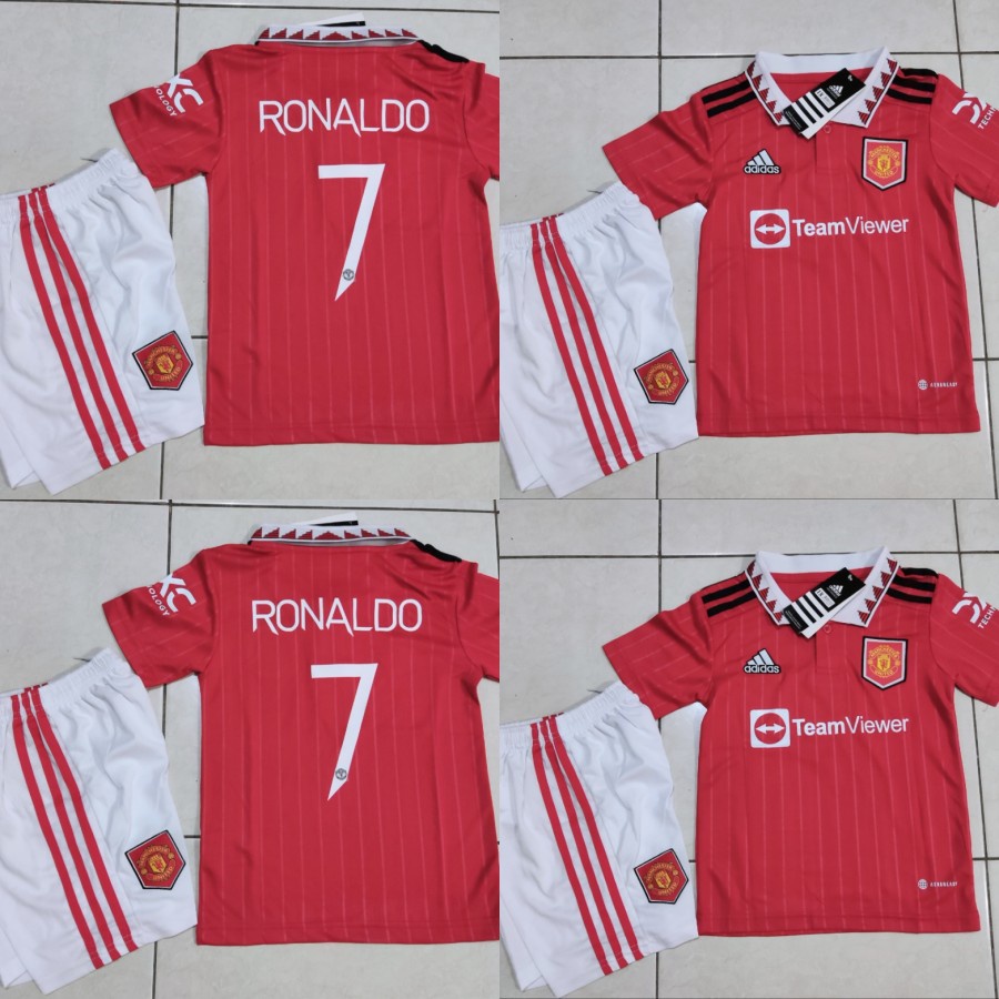 JERSEY BAJU BOLA MAN.RED MU HOME KIDS ANAK 2022/2023 + NAMESET GRADE
