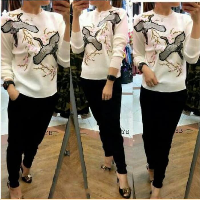 Baju Wanita Setelan Seikha #103 Set Zein Batik Solo SM527 [St Winter White Ve]Setelan Wanita Babyter