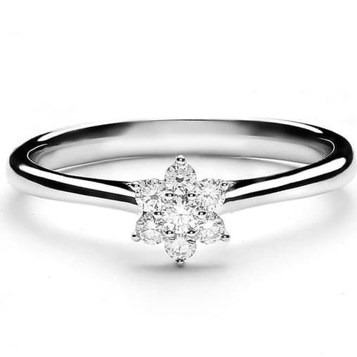 Cincin Wanita Kawin Nikah Original Emas Gold 18k Berlian Diamond Eropa Putih Asli DK1546