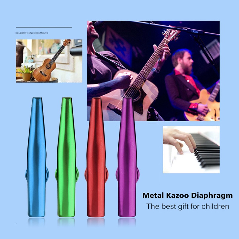 ★Aluminium Bahan★ Flute Kazoo/Alat Musik Tiup Metal Kazoo/Metal Kazoo/Musik Tiup Kazoo