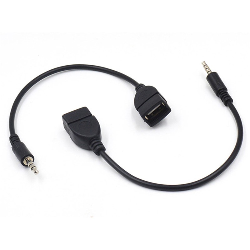 Kabel Adapter Konverter Audio Aux Jack 3.5mm Male Ke Usb 2.0 Tipe A Female Otg Untuk Aksesoris Mobil