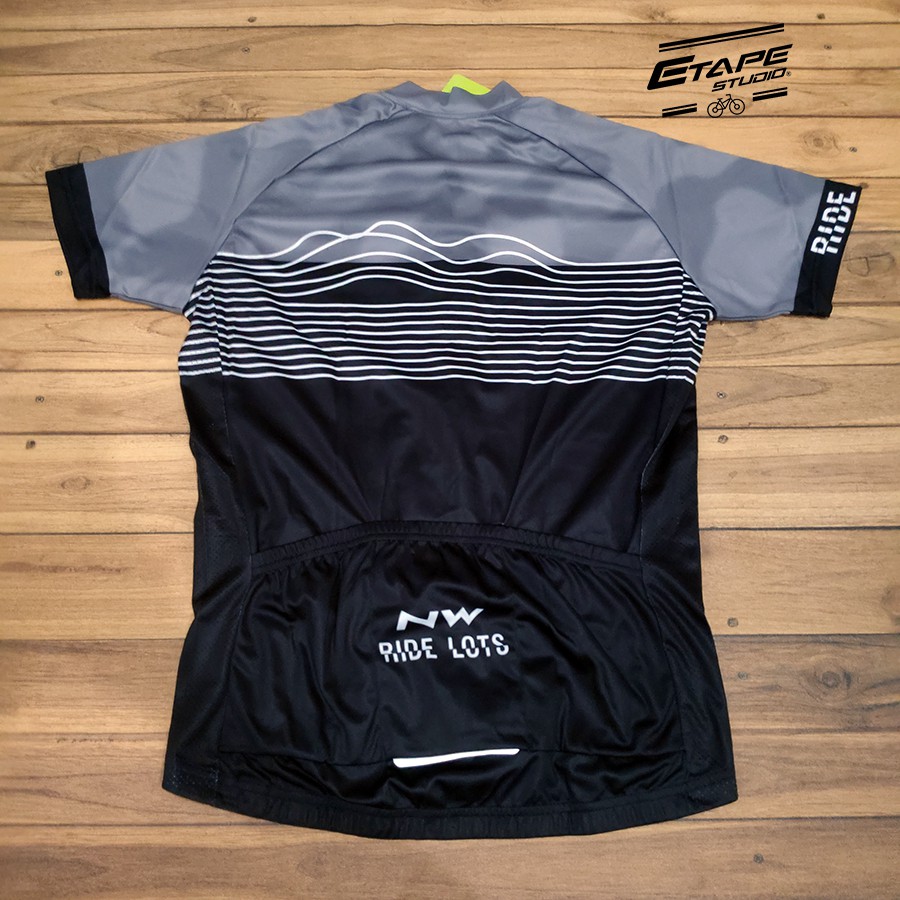 Jersey Road Bike North Wave Black Grey Wave Baju Sepeda