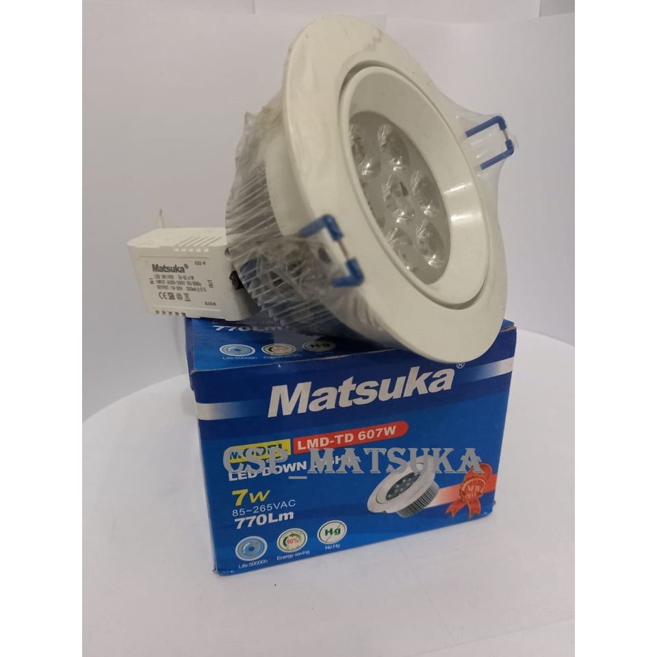 Downligt Led/ Lampu Led Tanam Cahaya Putih Matsuka LMD607 W-P