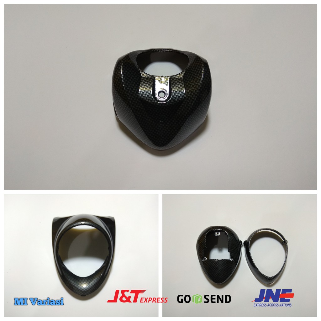 Tutup / cover stang + speedometer + head lamp fino thailand silver karbon