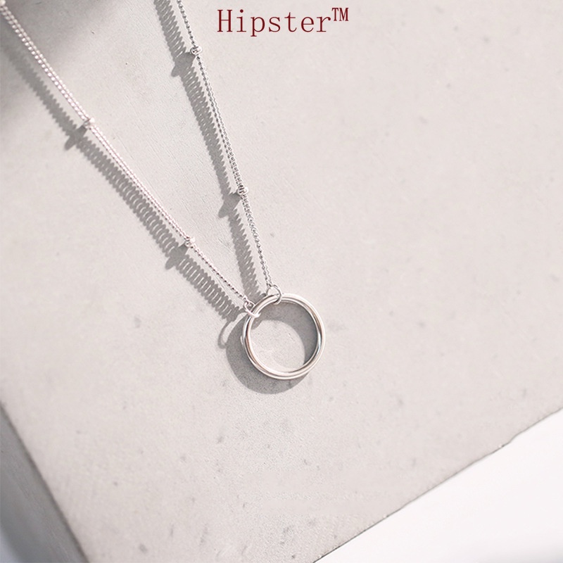 Korean Style Simple All-Match Casual Cool Ball Pendant Platinum Necklace